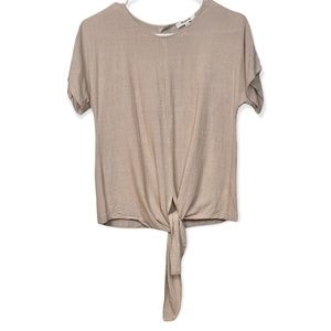 Madewell Button-Back Tie Top in Light Red Pinstripe-EUC, XXS